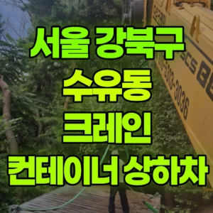 서울 강북구 5톤 카고크레인 3*5컨테이너상차.1분거리이동.하차. 반나절 비용
