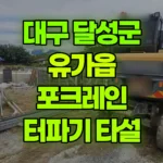 대구 달성군 유가읍 포크레인 터파기 / 타설작업 현장 사진