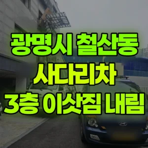 경기 광명시 1톤 사다리차 3층 이삿짐 내림 후기