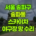 서울 송파구 송파동 스카이차 야구장 망 수리 현장 사진