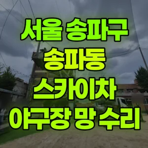 서울 송파구 스카이차 야구장 망 수리 1시간 후기