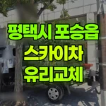 경기 평택시 포승읍 스카이차 유리교체 현장 사진