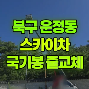 전남광주 북구 스카이차 국기봉 와이어 줄 교체  1시간 후기