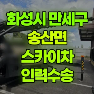경기 화성시 스카이차 인력수송 반나절 비용