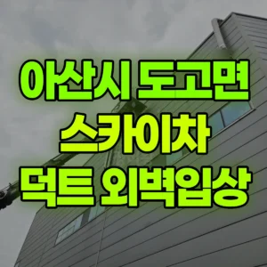 충남 아산시 스카이차 덕트외벽입상작업입니다 반나절 비용