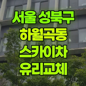 서울 성북구 스카이차 유리교체 2시간 후기