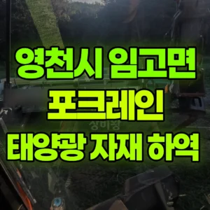 경북 영천시 06바퀴(W) 포크레인(굴착기) 태양광 자재 하역  일대 비용
