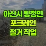 충남 아산시 탕정면 포크레인 철거 작업 현장 사진