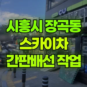 경기 시흥시 스카이차 간판배선 작업 1시간 후기
