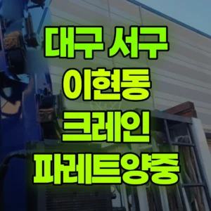 대구 서구 5톤 카고크레인 파레트양중 1시간 후기