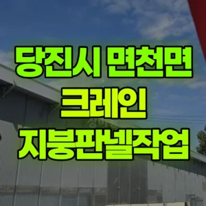 충남 당진시 5톤 카고크레인 지붕판넬작업 반나절 비용