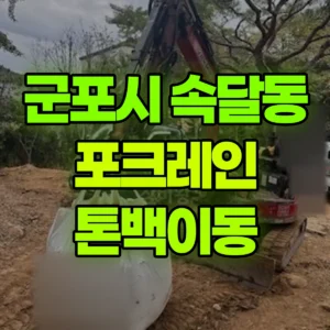 경기 군포시 미니035 포크레인(굴착기) 톤백이동 일대 후기