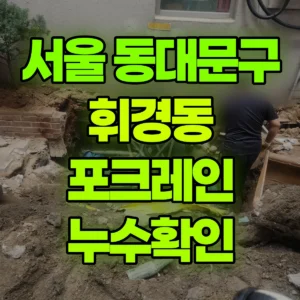 서울 동대문구 미니035 포크레인(굴착기) 누수확인 반나절 비용