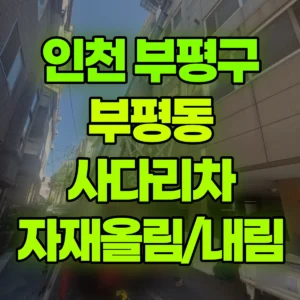 인천 부평구 1톤 사다리차 자재올림/내림 1시간 비용