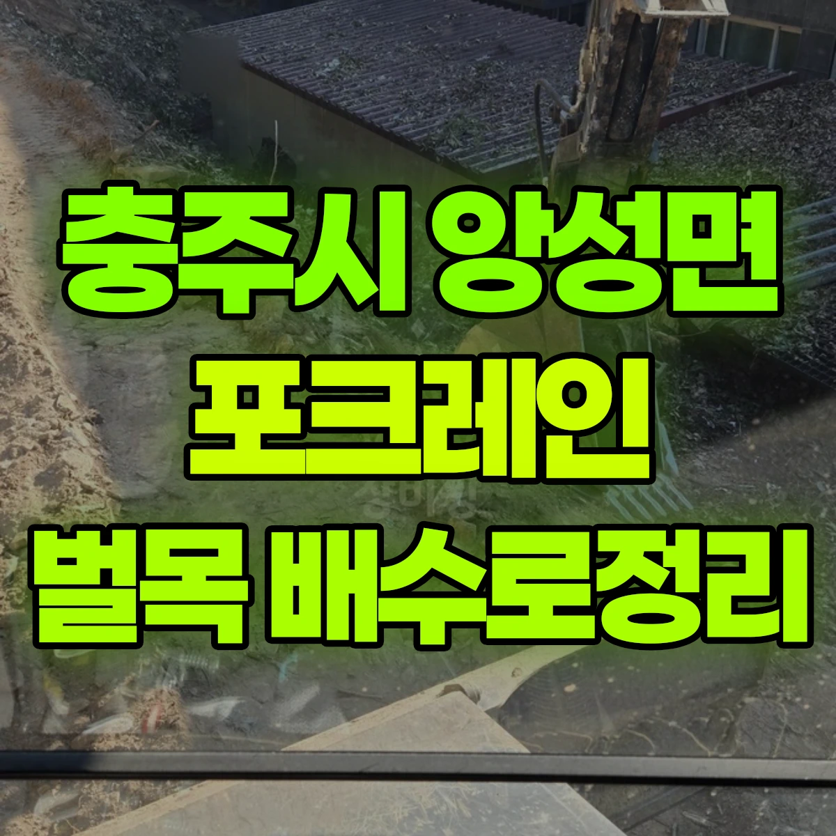 충주시 앙성면 포크레인 벌목 배수로정리 비용
