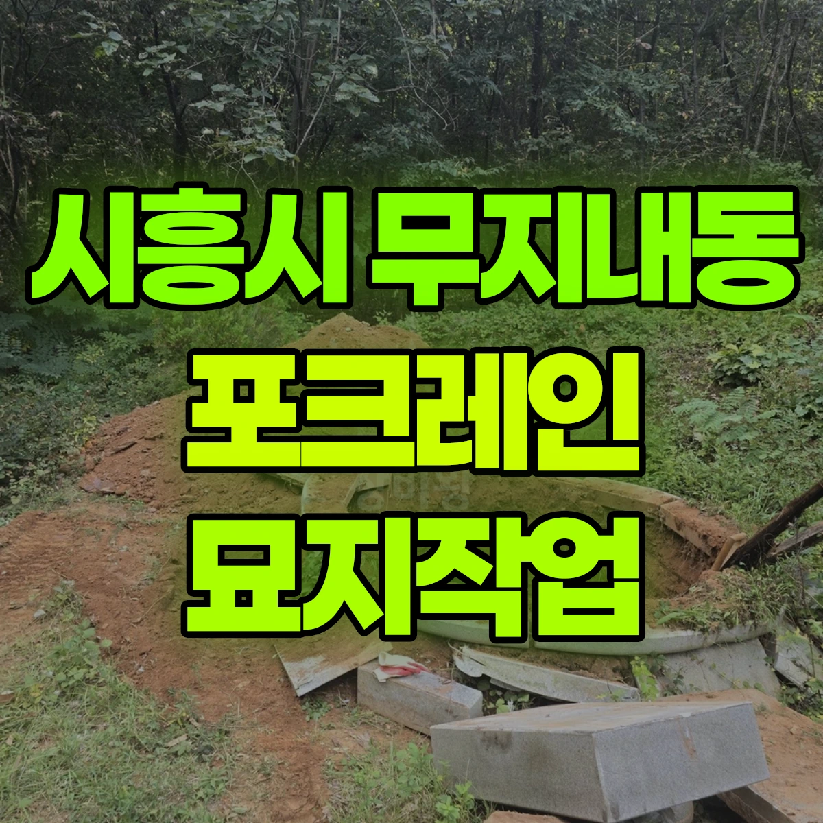 시흥시 무지내동 포크레인 묘지작업 비용